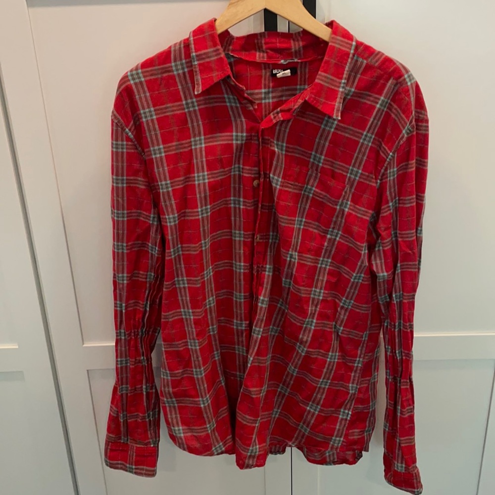 BDG Men’s Red Flannel Button Down